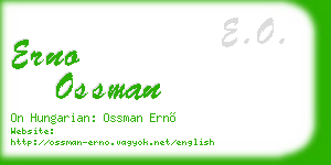erno ossman business card